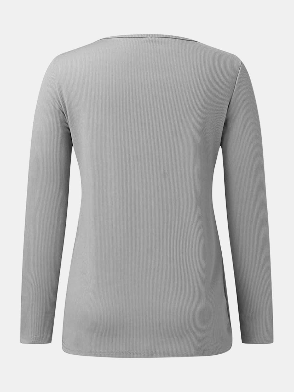 Full Size Scoop Neck Long Sleeve T-Shirt.