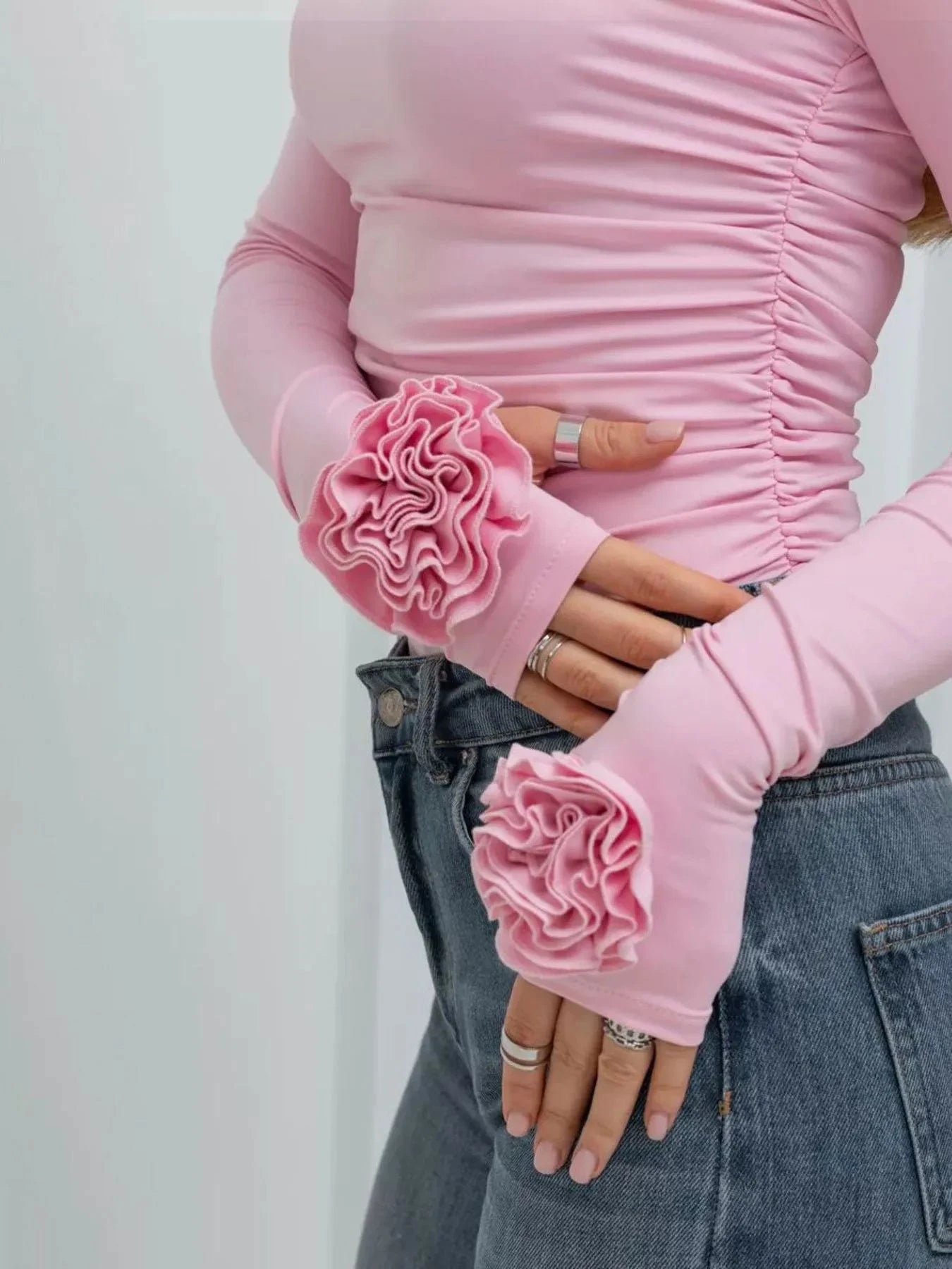 Flower Round Neck Long Sleeve T-Shirt Coco’s Tee Boutique