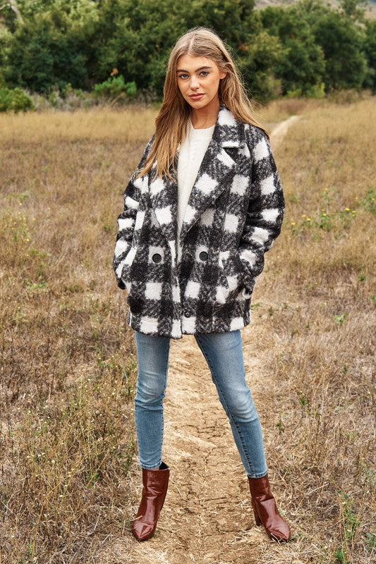 Chic Plaid Boucle Coat Jacket