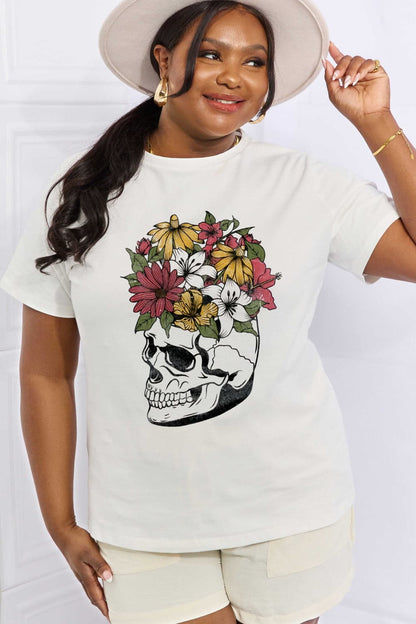 Skull love graphic tee - cotton