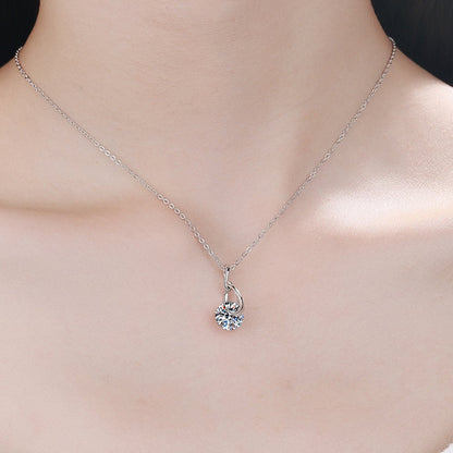 2 Carat Moissanite 925 Sterling Silver Necklace.