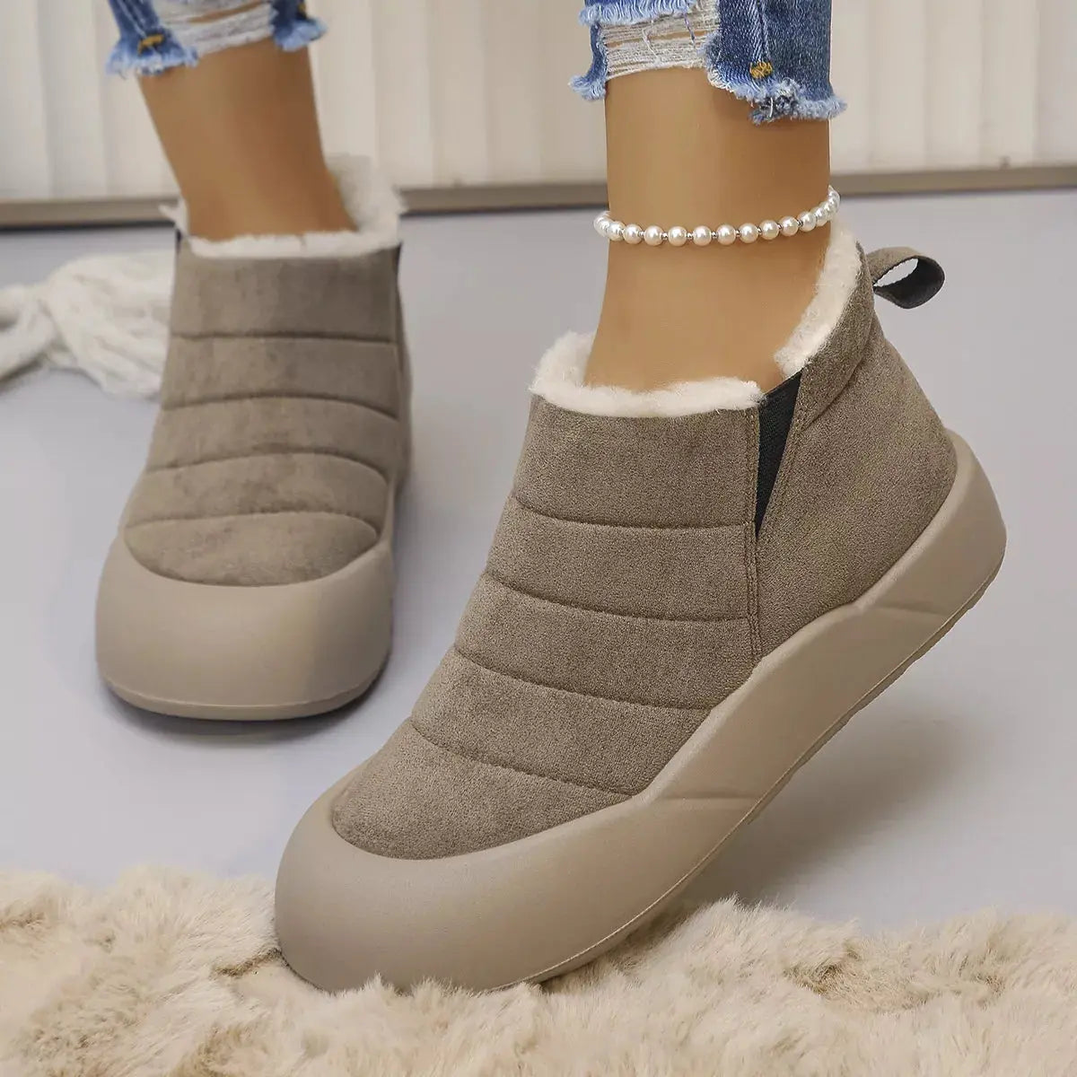 Warm Plush Lined Ankle Boots Simply Love