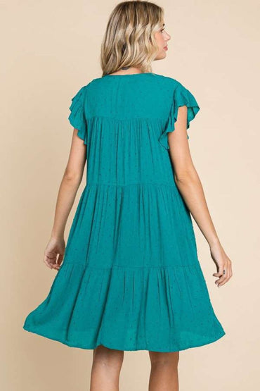 Culture Code Ruffle Cap Sleeve Tiered Dress.