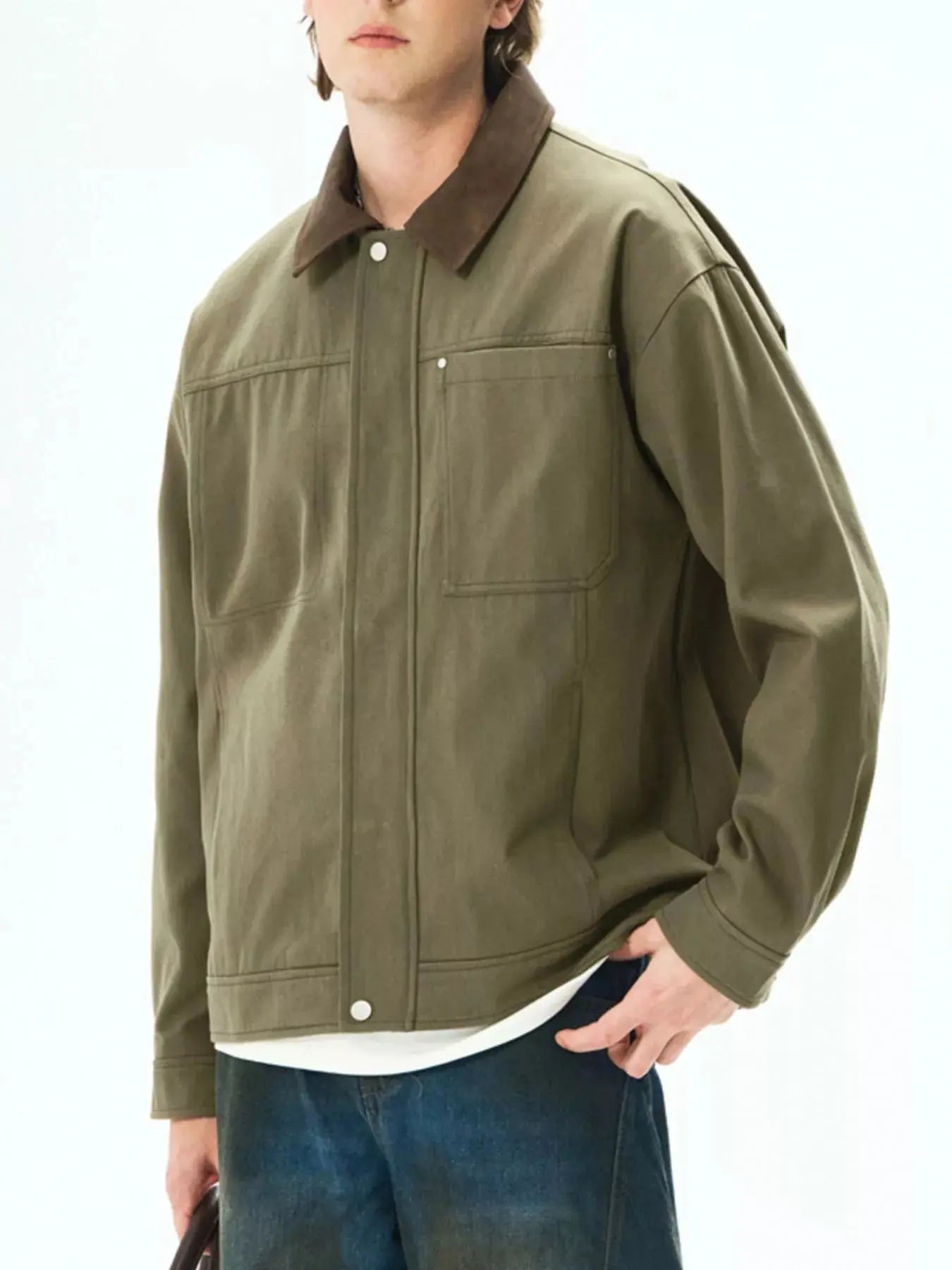 Men's Plus Size Snap Down Long Sleeve Jacket Simply Love