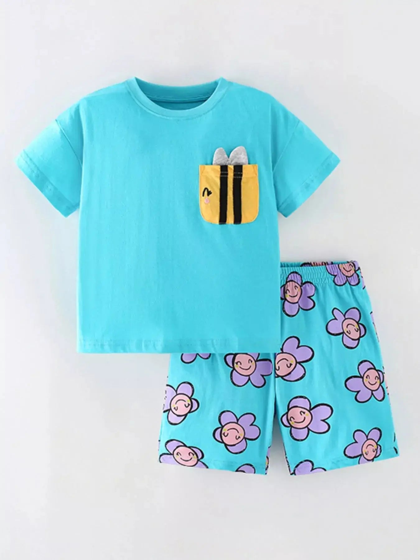 Children's Round Neck Top and Shorts Set Simply Love