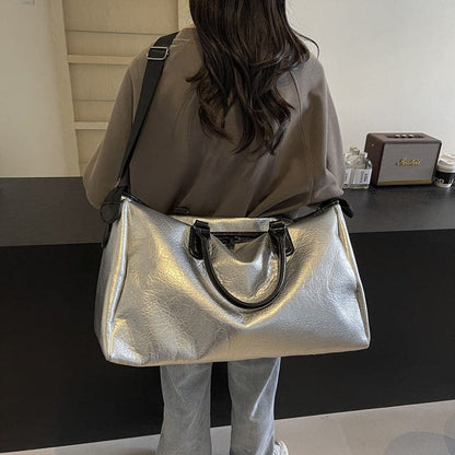 Chic oversized pu leather tote