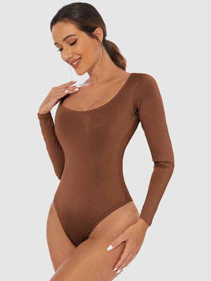 Full Size Scoop Neck Long Sleeve Bodysuit.