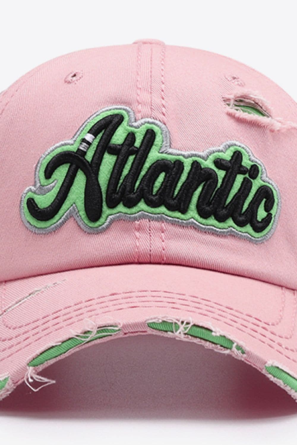 ATLANTIC Graphic Distressed Baseball Cap.