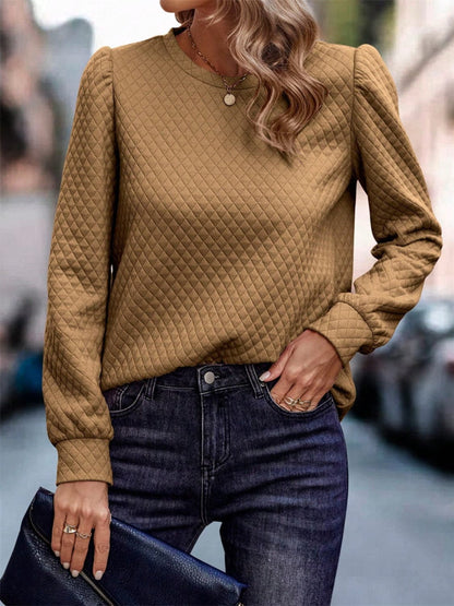 Round Neck Long Sleeve Sweatshirt.