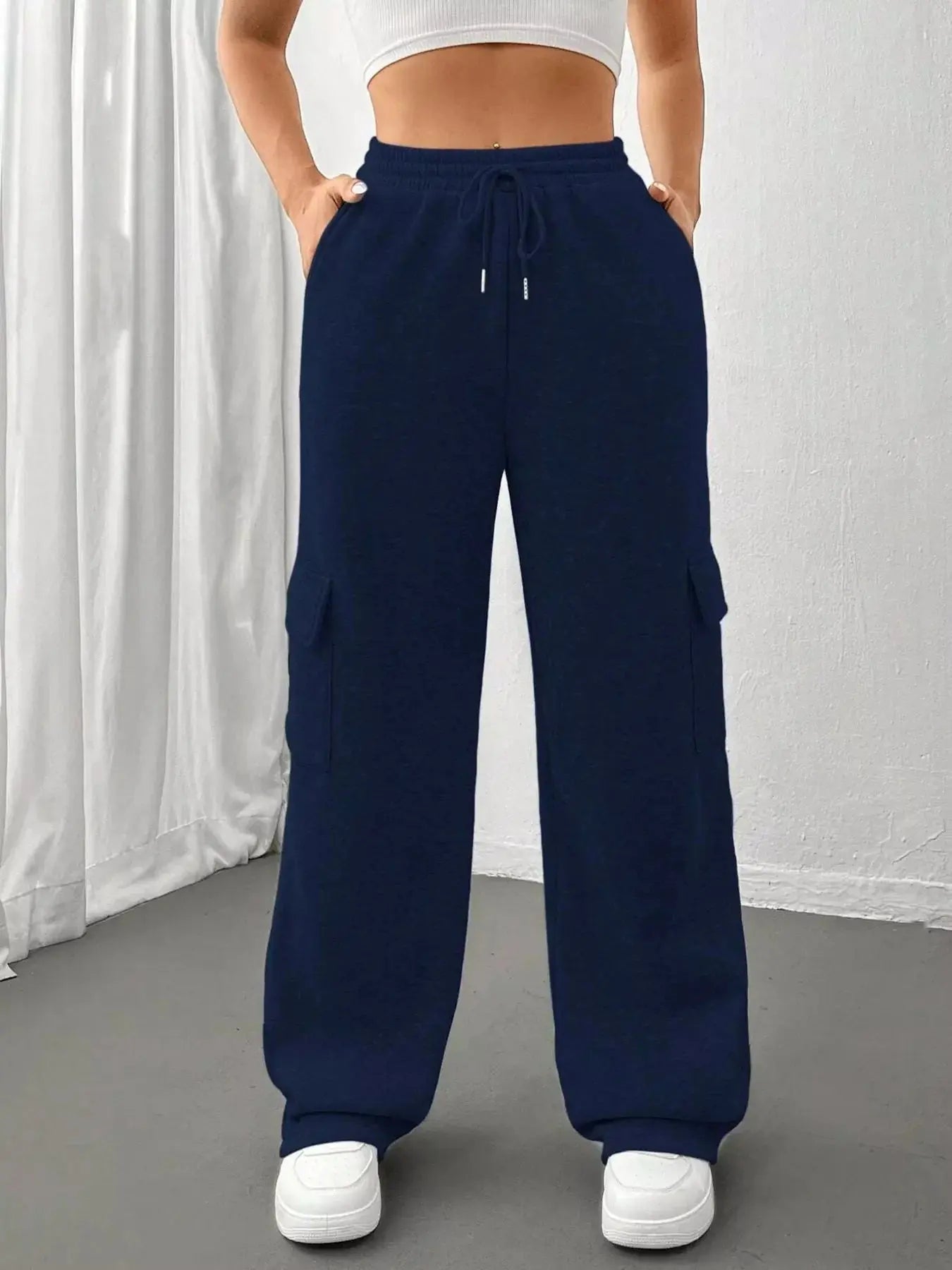 Relaxed Fit Pants with Drawstring Waist Simply Love