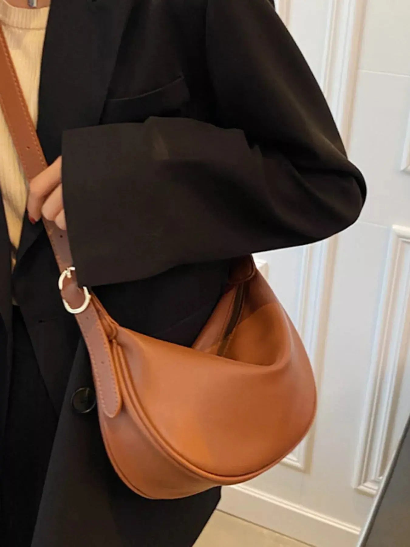 Adjustable Strap Crescent Crossbody Bag Simply Love