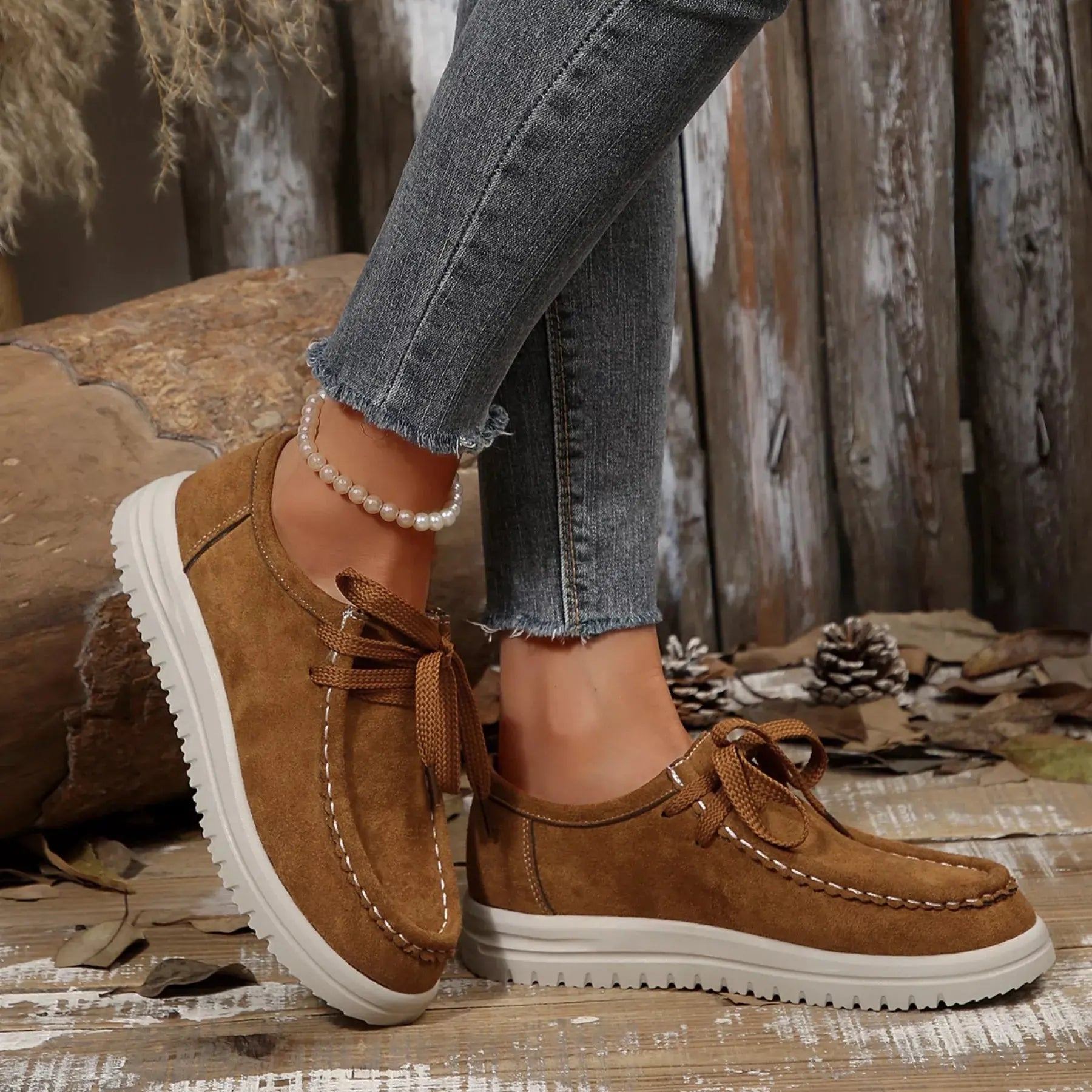 Lace-Up Round Toe Loafers Simply Love