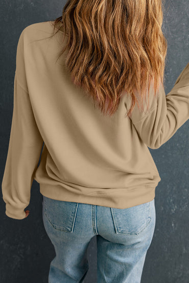 Cozy apricot crew neck sweatshirt for plus size styles