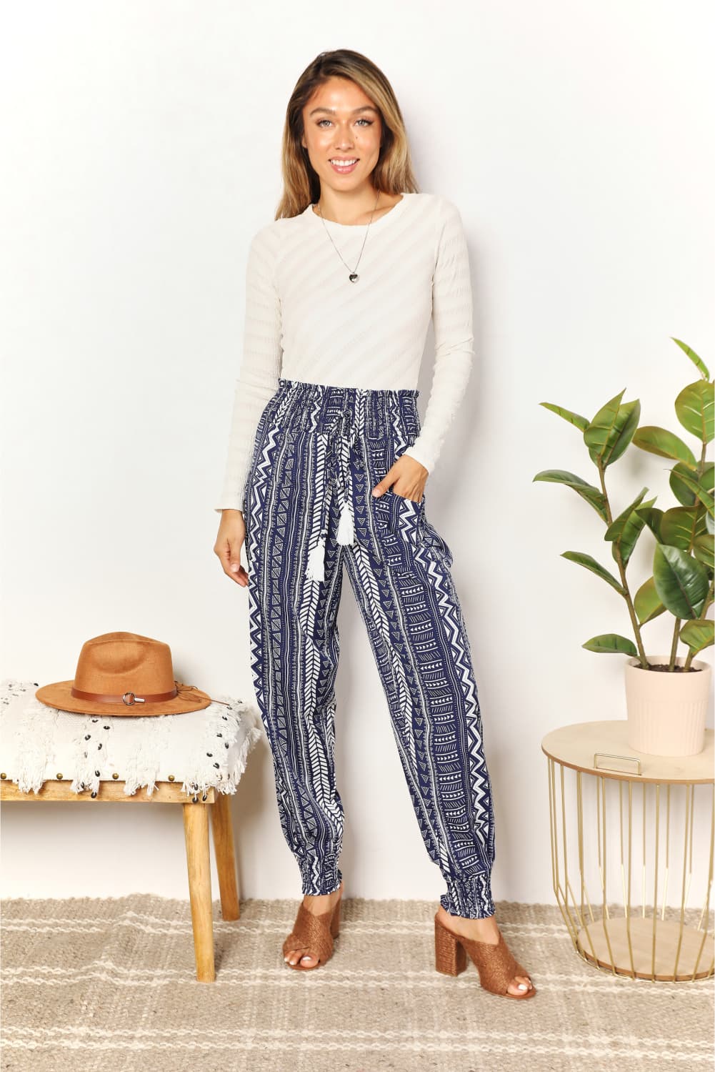 Double Take: Geometric Tassel Pants