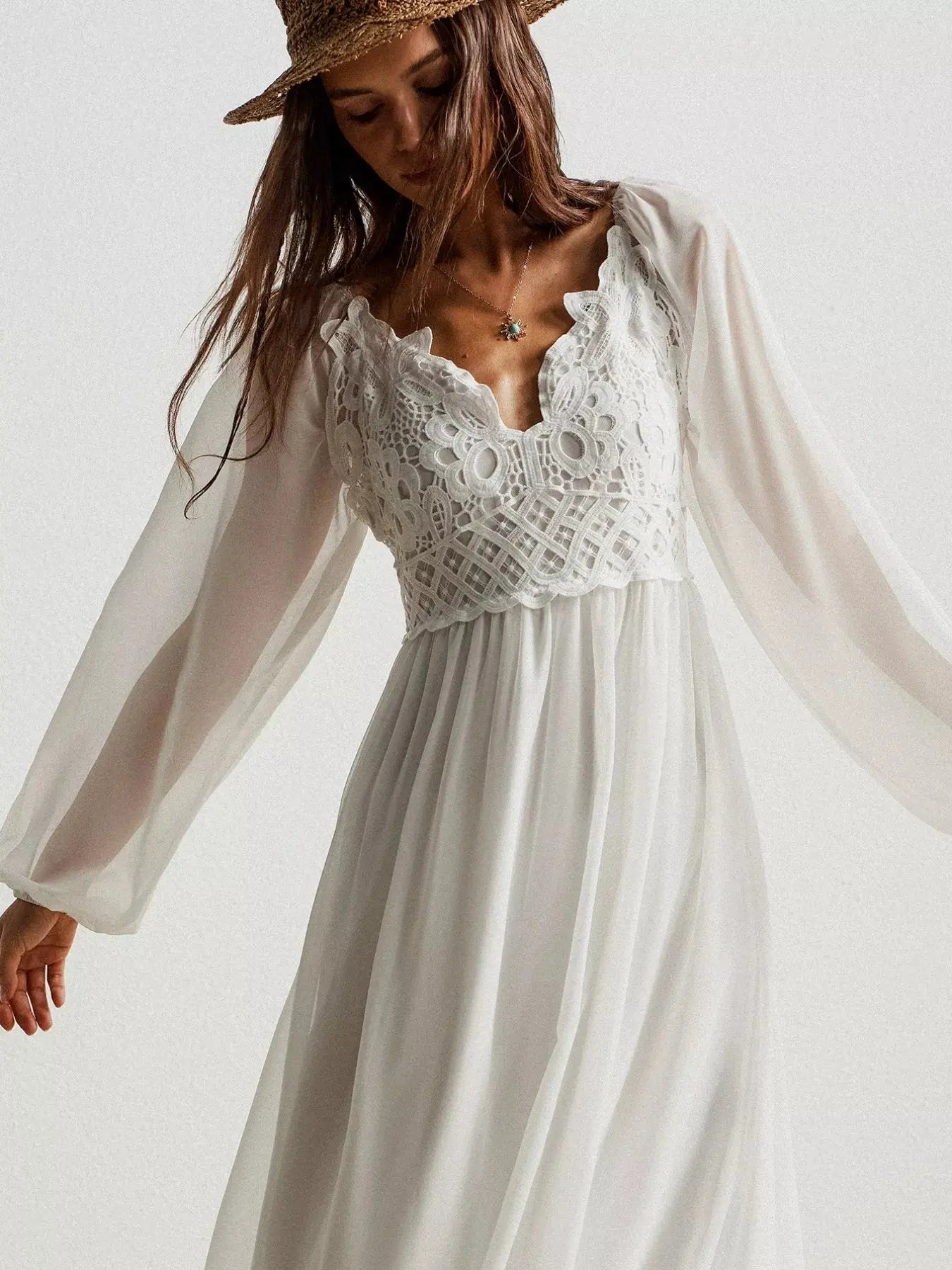 Boho Chic Crochet Lace Maxi Dress Simply Love