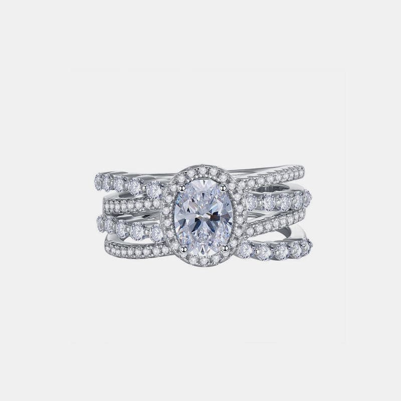 3 Carat Moissanite 925 Sterling Silver Layered Ring.