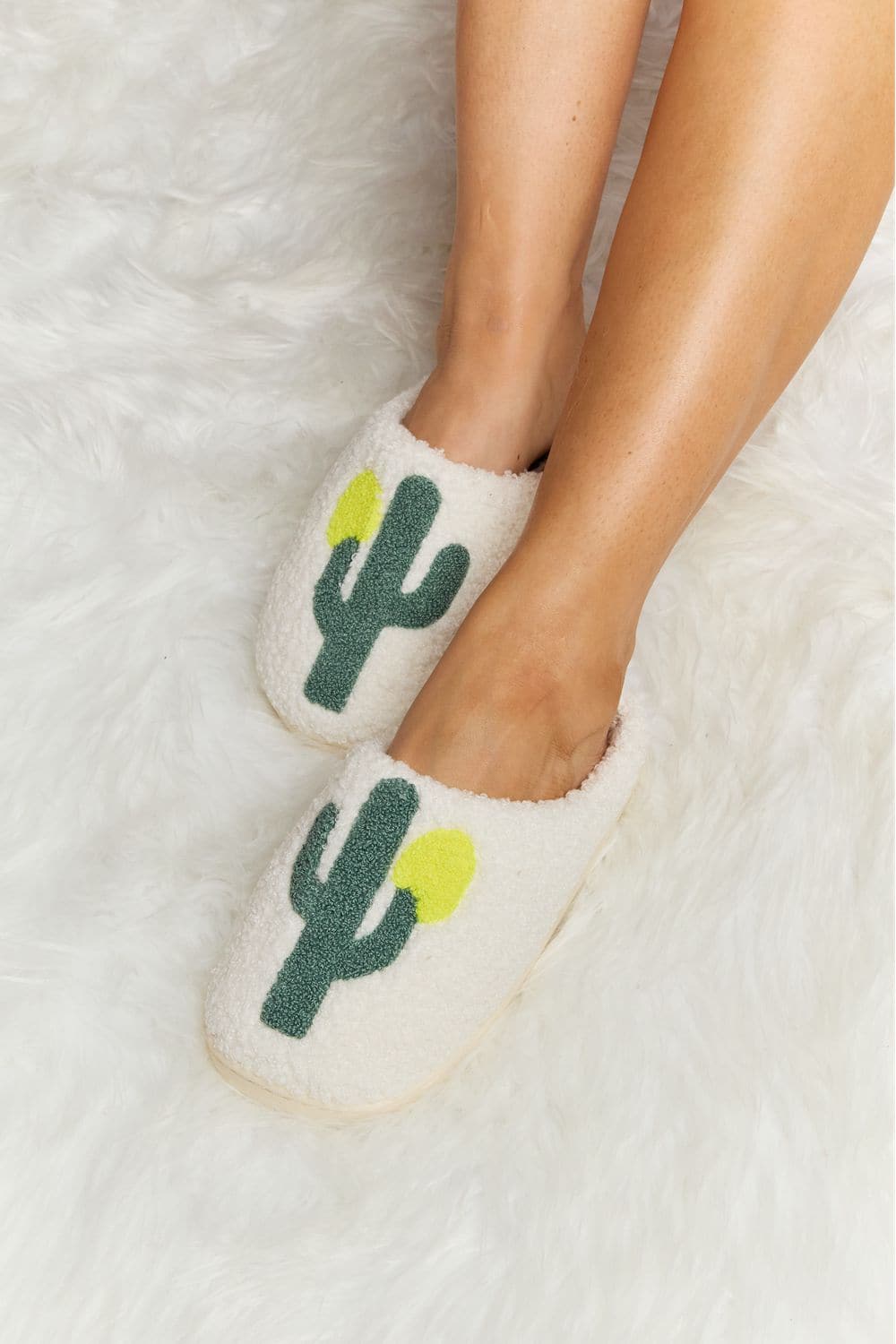 Melody Cactus Plush Slide Slippers.