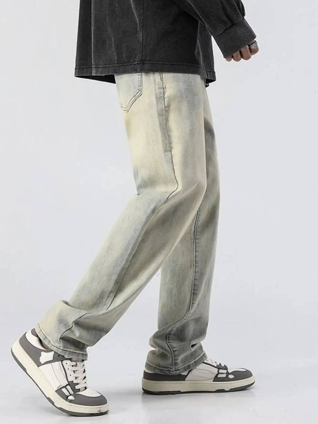 Men's Full Size Vintage Wash Loose Fit Jeans Plus Size Simply Love