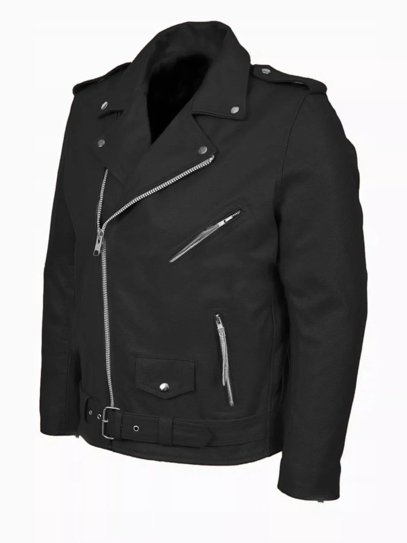 Men's Plus Size Zip Up Leather Motorcycle Jacket Simply Love