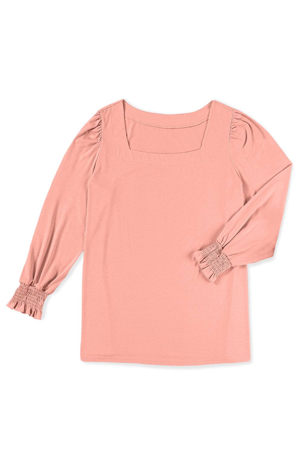 Chic pink flounced sleeve top for plus sizes