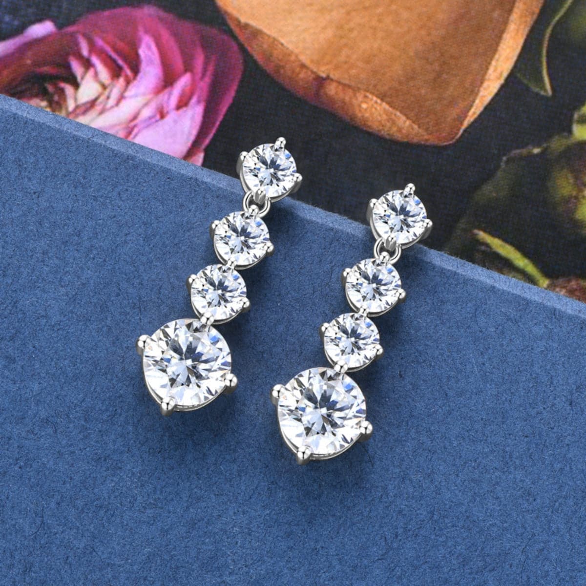 4 Carat Moissanite 925 Sterling Silver Earrings.