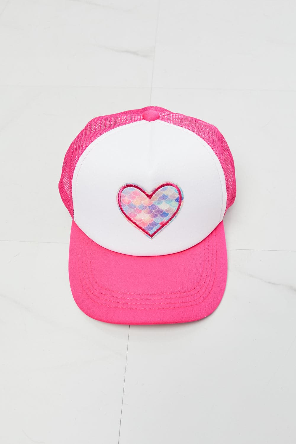 Fame Falling For You Trucker Hat in Pink.