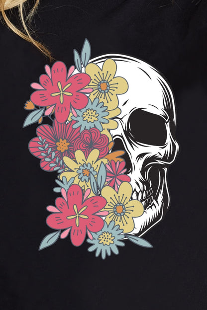 Casual cotton t-shirt with vibrant skull graphic