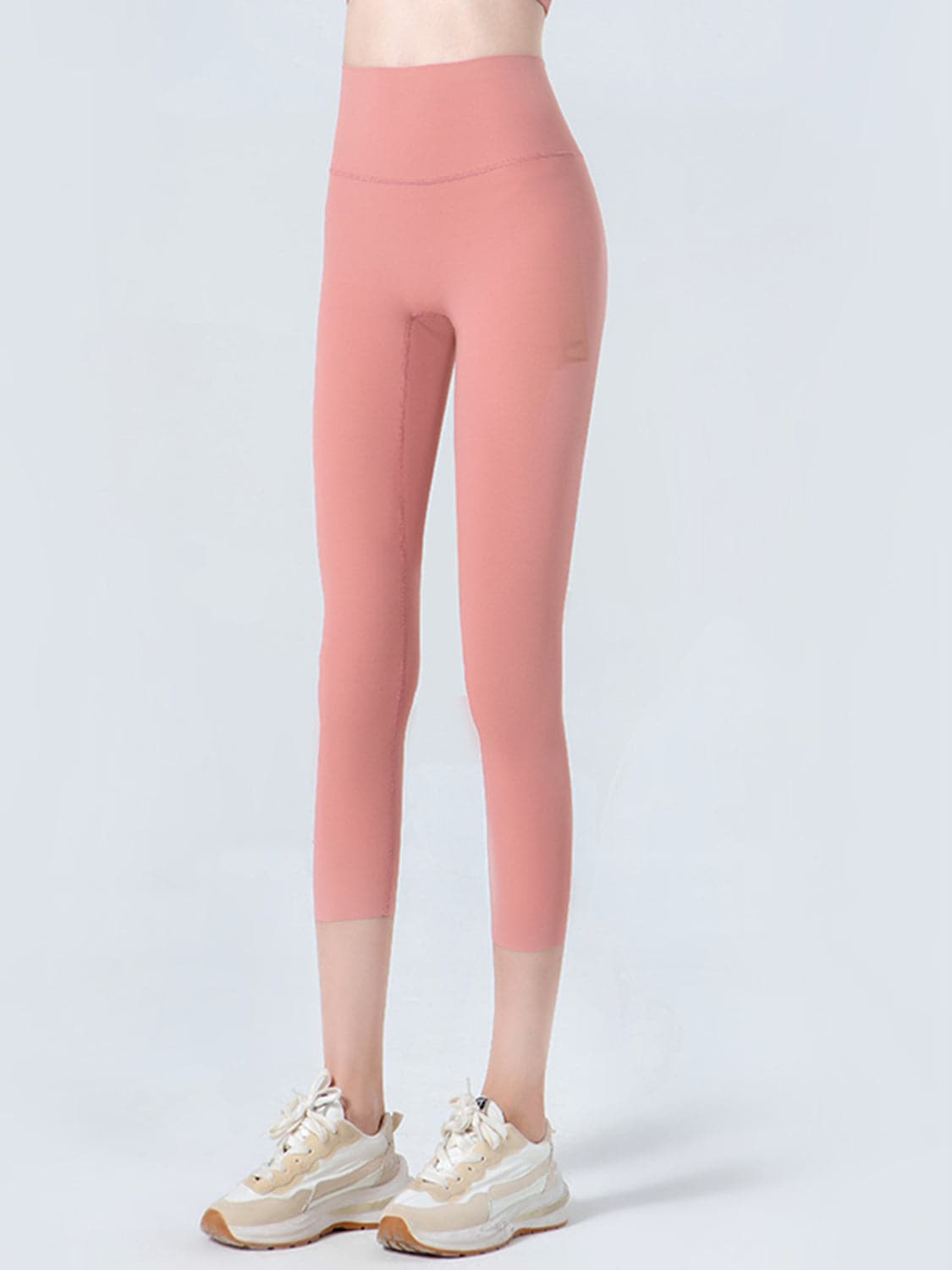 Wide Waistband Cropped Sports Leggings.