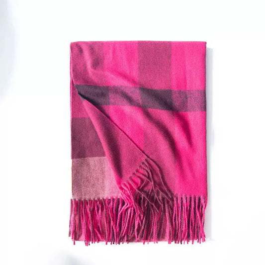 Plaid Tassel Scarf Simply Love