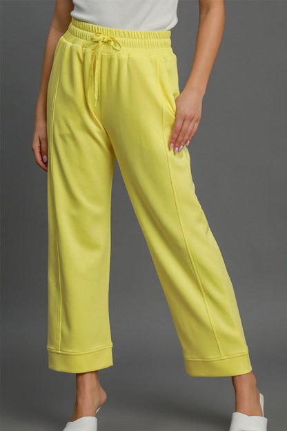 Umgee Adjustable Drawstring Wide Leg Lounge Pants