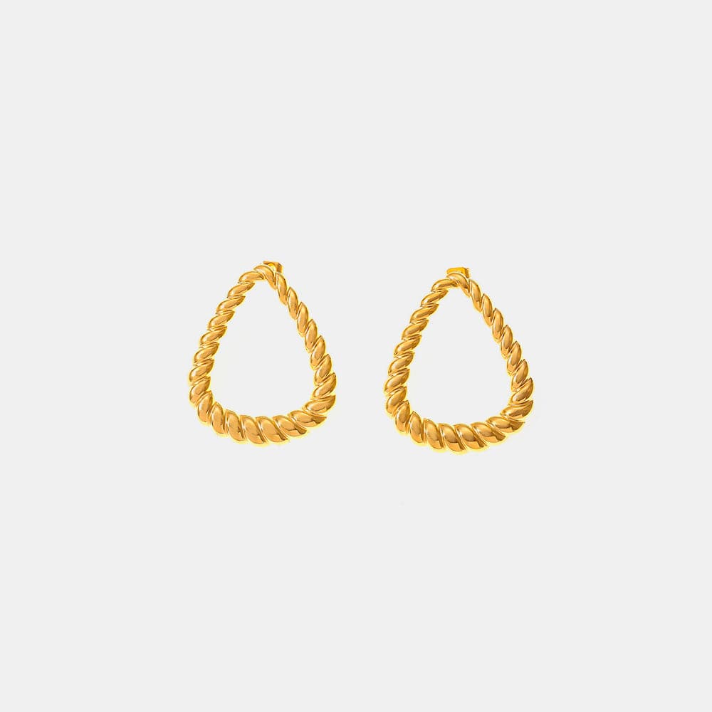 Elegant 18K gold-plated twisted hoop earrings