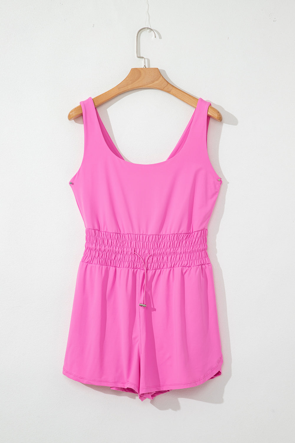 Sachet Pink Plain Sleeveless Loop Drawstring Romper