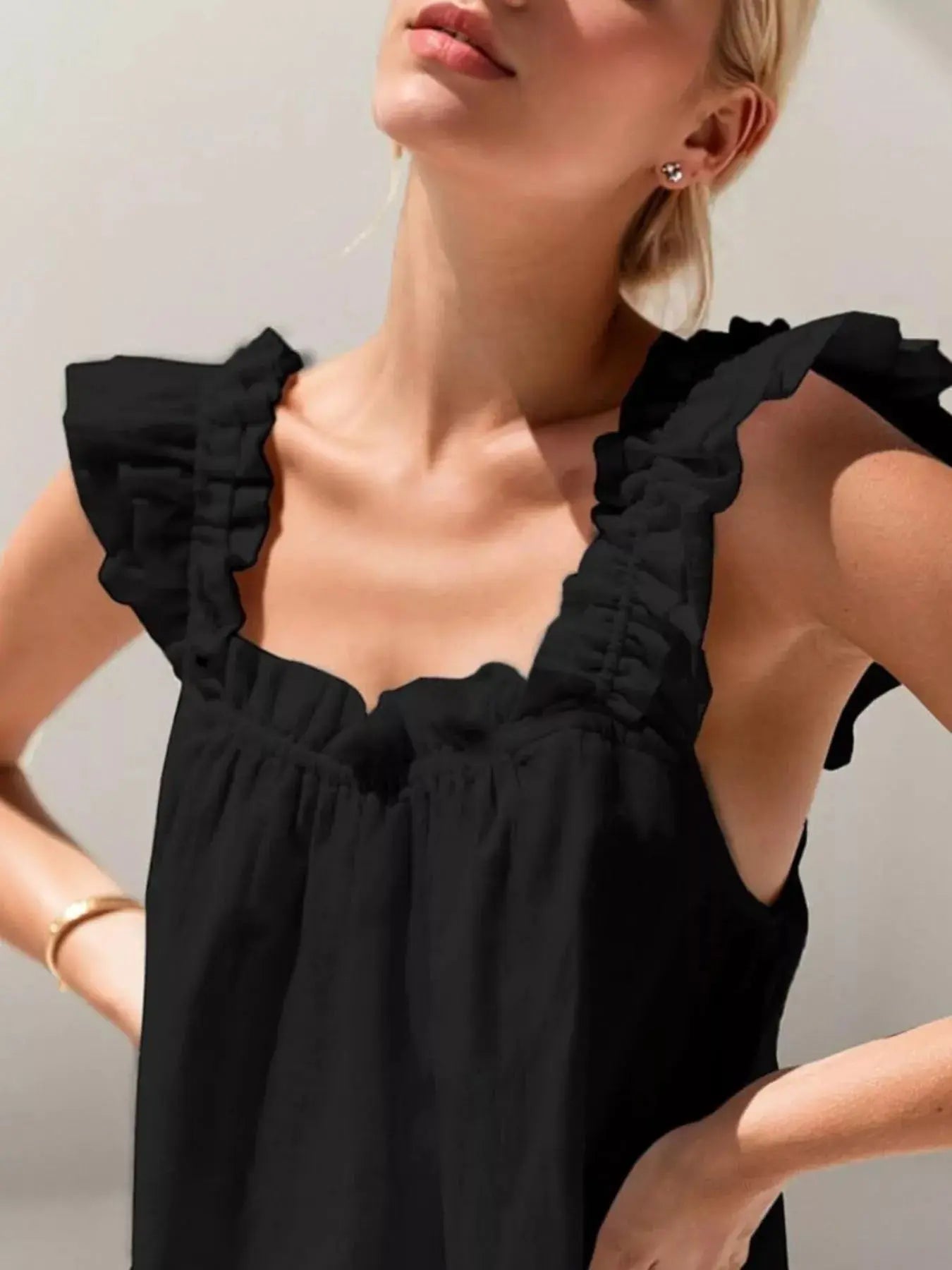 Ruffle Trim Tank and Shorts Set Simply Love