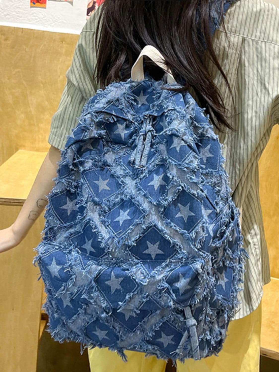 Denim starry sky backpack