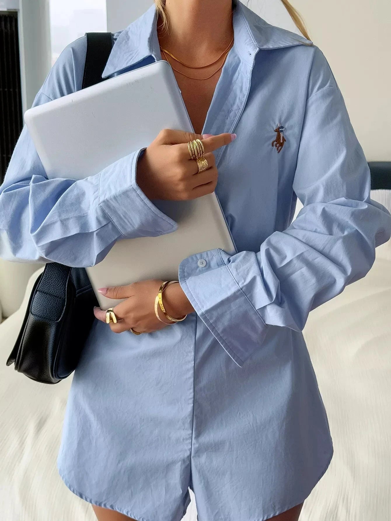 Button Front Long Sleeve Romper Simply Love