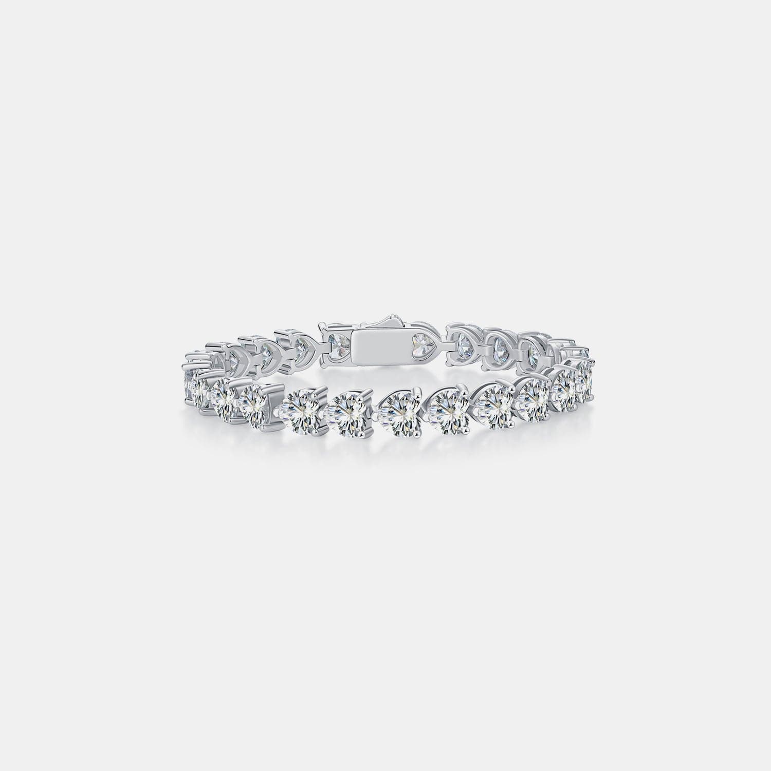 24 Carat Moissanite 925 Sterling Silver Heart Bracelet.