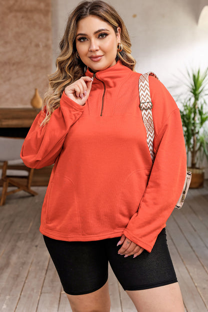 Chic orange plus size sweatshirt