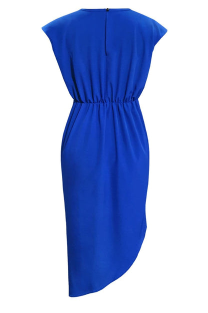 Round Neck Cap Sleeve Dress.