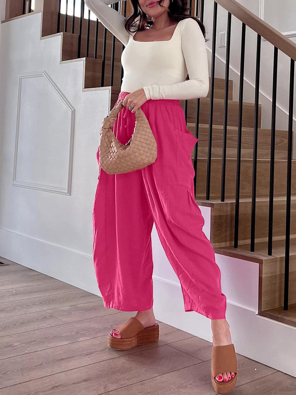 Full Size Wide Leg Pants with Pockets.