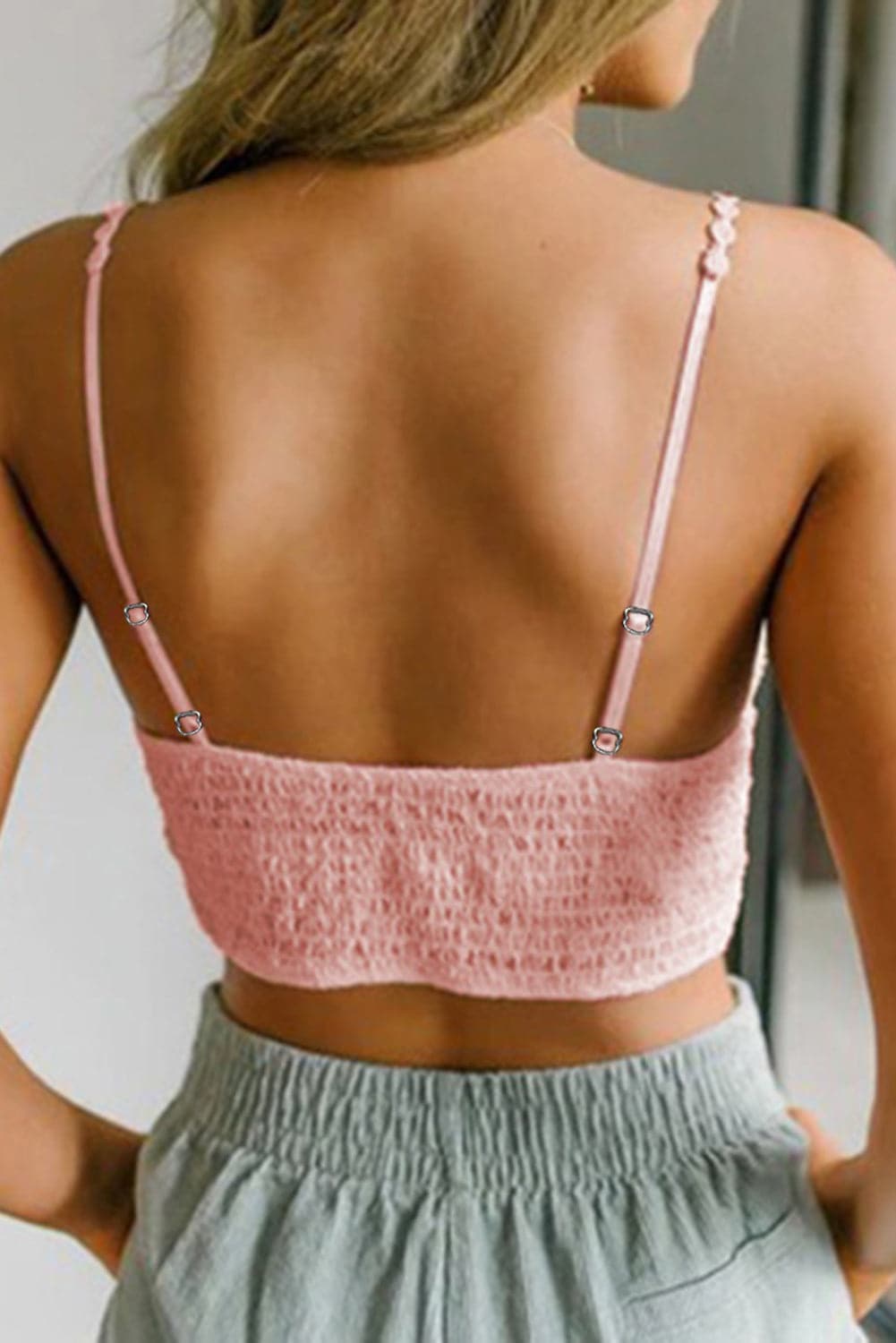 Lined V Neck Lace Bralette.