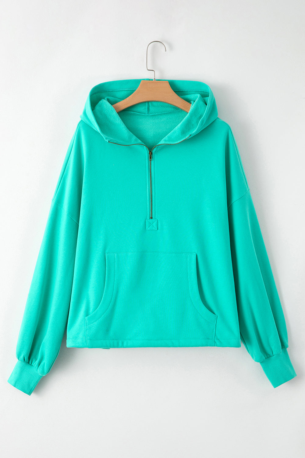 Aruba blue fleece hoodie with pockets