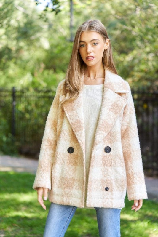 Chic Plaid Boucle Coat Jacket