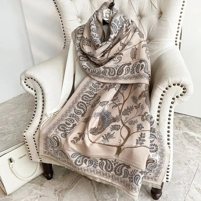 Printed Raw Hem Scarf Simply Love