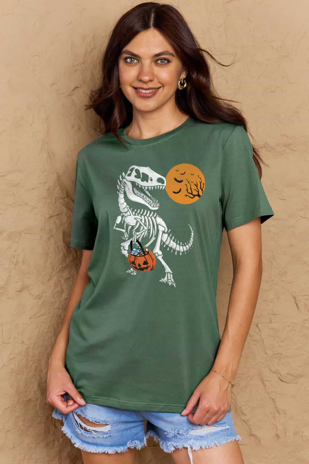 Dinosaur skeleton cotton tee