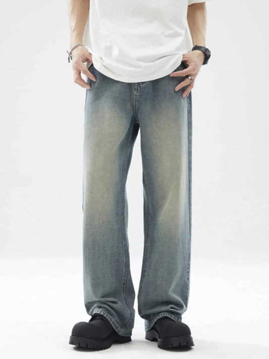 Men's Full Size Vintage Wash Wide Leg Jeans Plus Size Simply Love