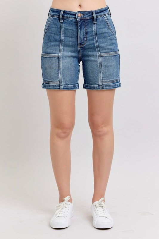 Judy Blue Full Size High Rise Denim Shorts Plus Size Coco’s Tee Boutique