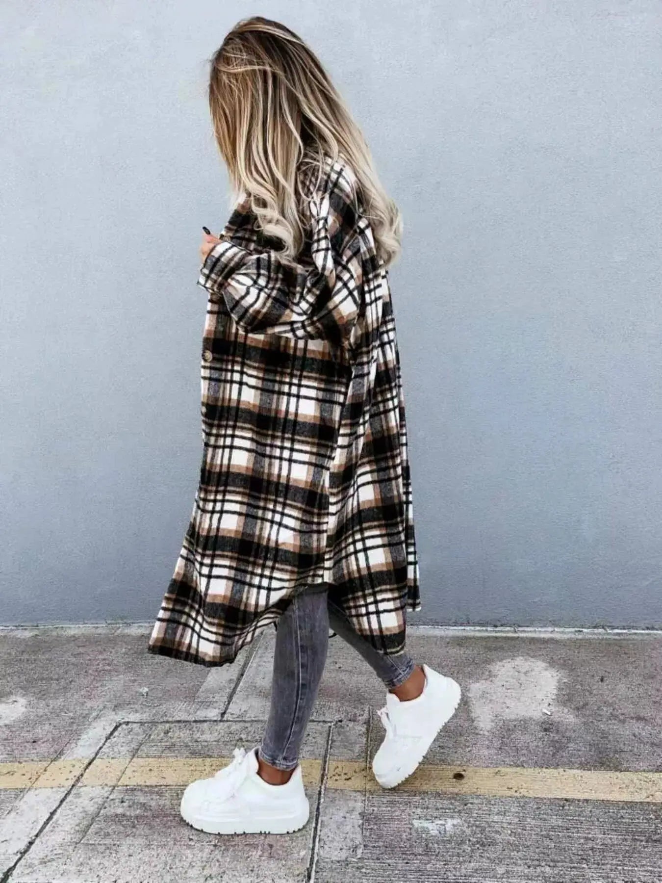 Plaid Button Up Longline Shacket Simply Love