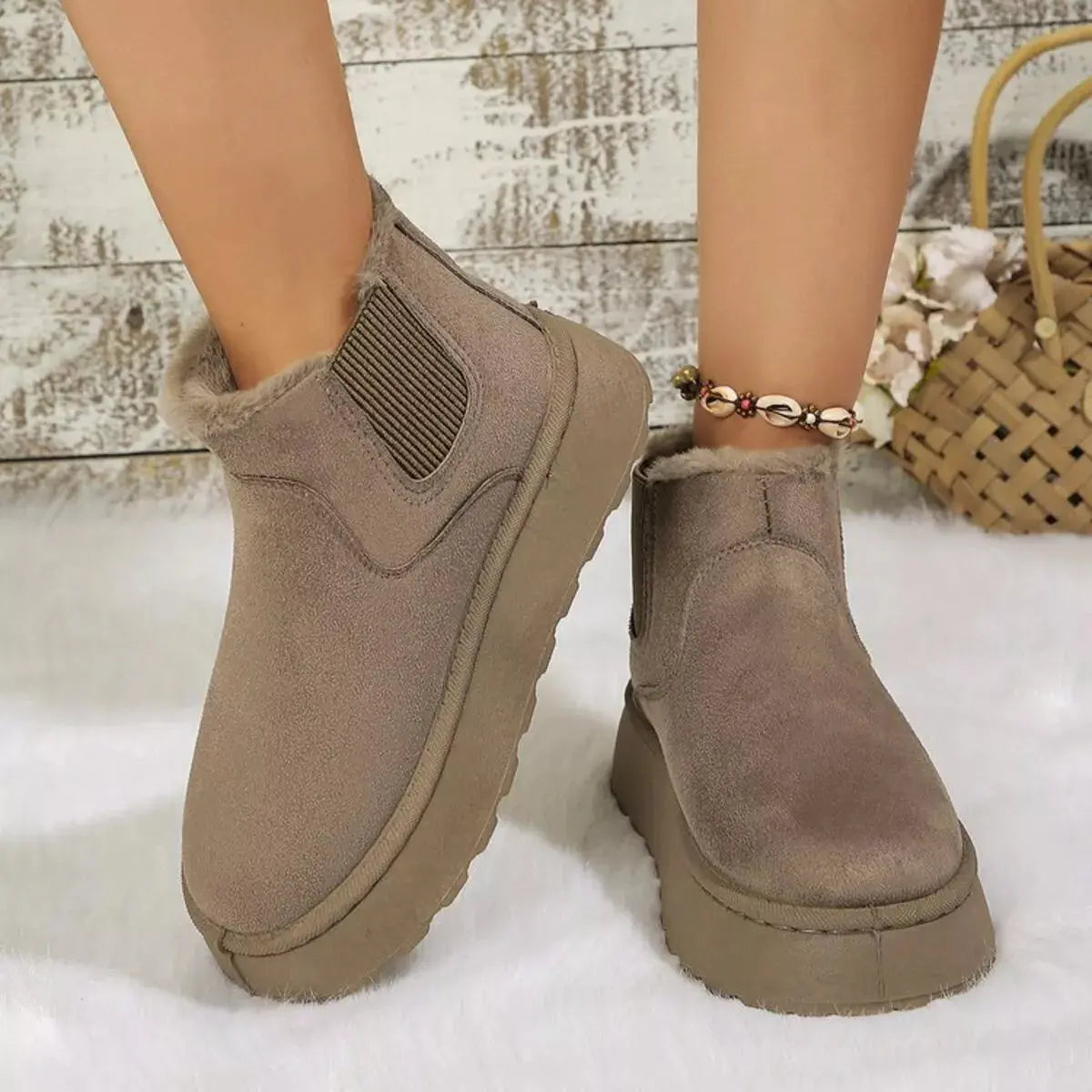 Round Toe Platform Ankle Boots Simply Love