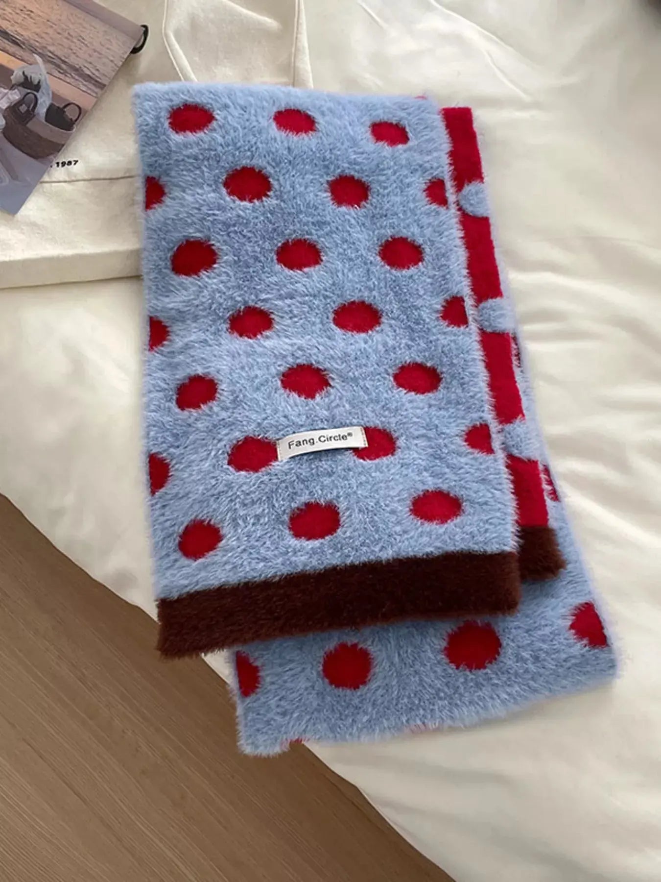 Fuzzy Polka Dot Scarf Simply Love