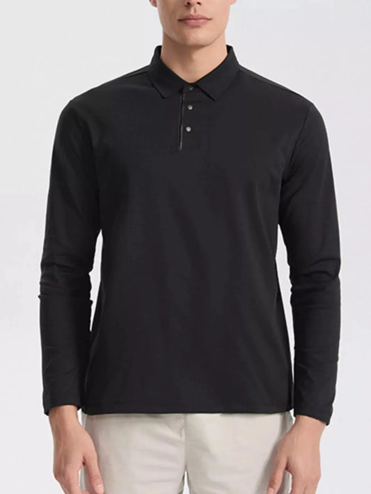 Men's Plus Size Classic Fit Long Sleeve Polo Shirt Simply Love